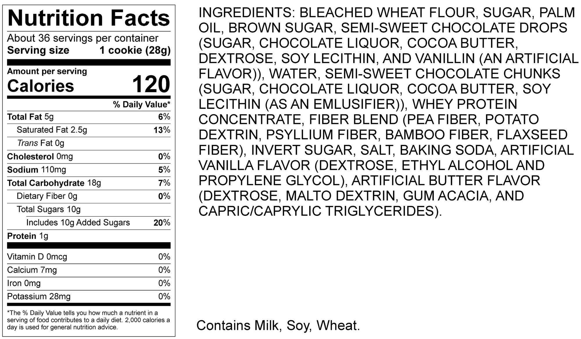 Nutritional Info Chunky Chocolate Chip Cookie Dough
